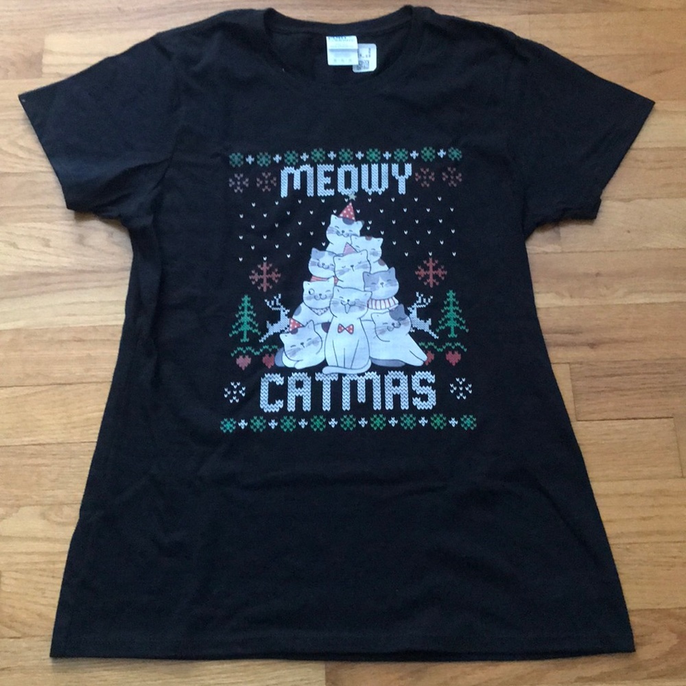 Meowy Catmas Ladies Tee - Size M